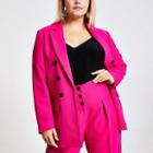 River Island Womens Plus Velvet Button Front Blazer