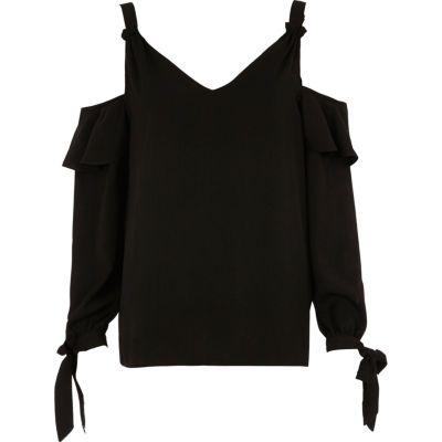 River Island Womens Cold Shoulder Split Sleeve Top