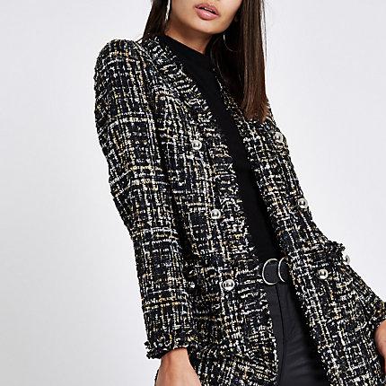 River Island Womens Check Boucle Coat