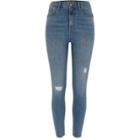 River Island Womens Ripped Harper High Waisted Skinny Jeans
