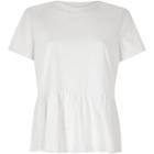 River Island Womens White Soft Peplum T-shirt