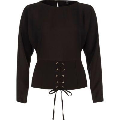 River Island Womens Corset Front Long Sleeve Top