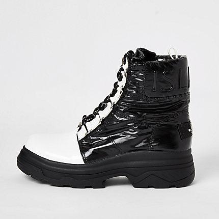 River Island Womens Monochrome Chunky Moon Boots