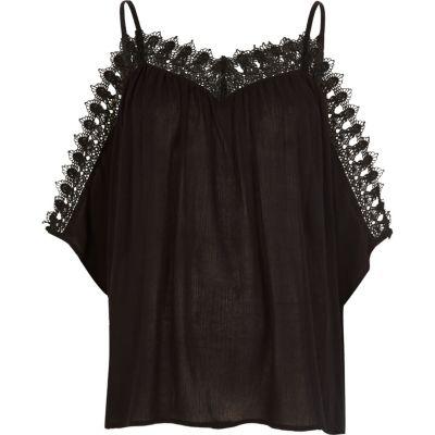 River Island Womens Trim Cold Shoulder Top