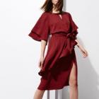 River Island Womens Ri Studio Jacquard Wrap Midi Dress