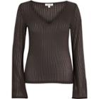 River Island Womens Ribbed Wide Sleeve Top