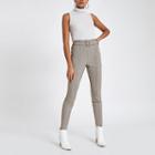 River Island Womens Check High Waisted Skinny Trousers