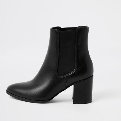 River Island Womens Wide Fit Pointed Block Heel Boots