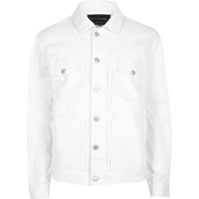 River Island Mens White Relaxed Fit Denim Jacket