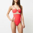 River Island Womens Mesh Insert Strappy Swimsuit