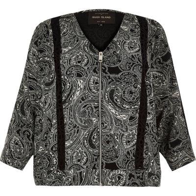 River Island Womens Ri Plus Paisley Soft Bomber Jacket