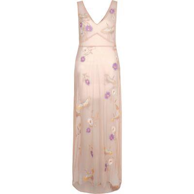 River Island Womens Sheer Embroidered Maxi Beach Dress