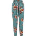 River Island Womens Blue Floral Jacquard Tapered Trousers
