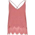 River Island Womens Embroidered Cross Back Cami Top