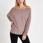 River Island Womens Diamante Bardot Batwing Sleeve Jumper