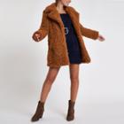 River Island Womens Petite Shearling Fur Longline Jacket