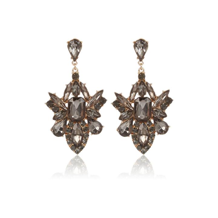 River Island Womens Gold Tone Statement Gem Earrings