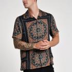 River Island Mens Scarf Print Short Sleeve Shirt