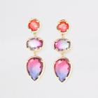 River Island Womens Gold Color Ombre Gem Drop Earrings
