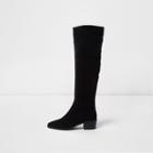 River Island Womens Suede Slouch Block Heel Knee High Boots