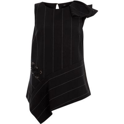 River Island Womens Stripe Eyelet Side Sleeveless Top