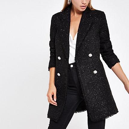 River Island Womens Boucle Longline Jacket