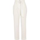 River Island Womens White High Waisted Ring Belt Tapered Trousers