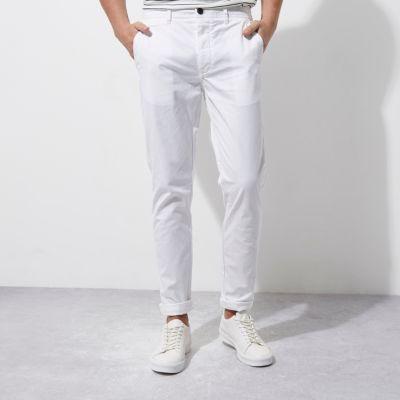 River Island Mens White Skinny Chino Pants