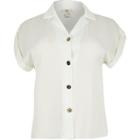 River Island Womens Plus White Short Sleeve Shirt