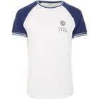 River Island Menswhite And Slim Fit Raglan T-shirt