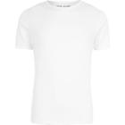 River Island Mens White Muscle Fit Ribbed T-shirt