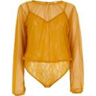 River Island Womens Mesh Long Sleeve Lace Bodysuit