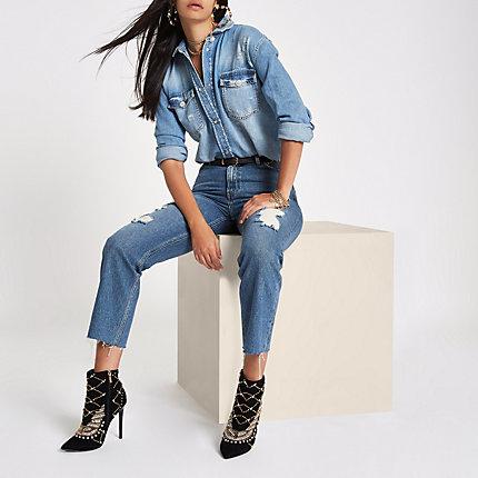 River Island Womens Ri 30 Denim Oversized Shirt