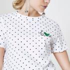 River Island Womens Petite White Polka Dot 'love' Frill T-shirt