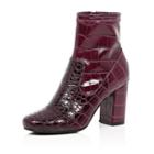River Island Womens Snake Print Heeled Ankle Boots