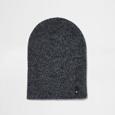River Island Mens Twist Knit Slouch Beanie Hat