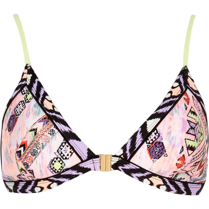 River Island Womens Printed Clip Front Bikini Top