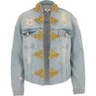 River Island Womens Ripped Military Denim Jacket