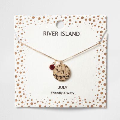 River Island Womens Gem July Birthstone Necklace