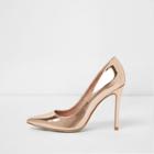 River Island Womens Gold Metallic Wide Fit Pumps
