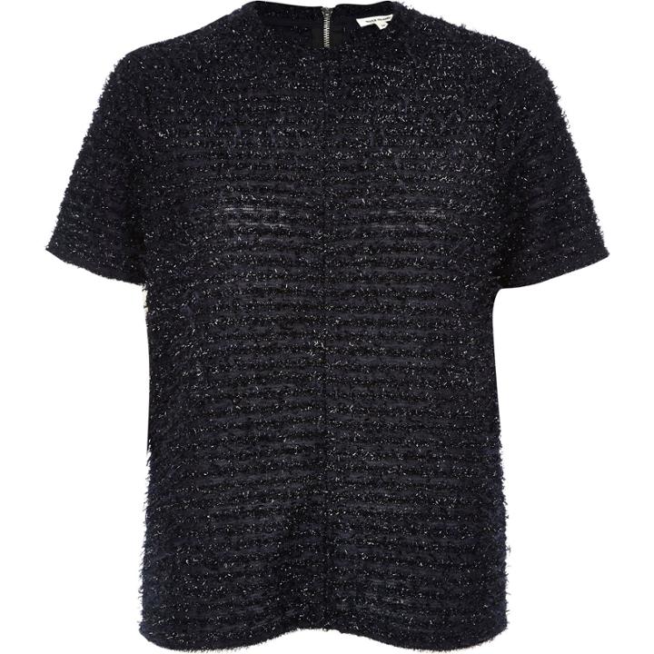 River Island Womens Glittery Textured T-shirt