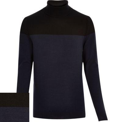 River Island Mens Merino Wool Roll Neck Sweater