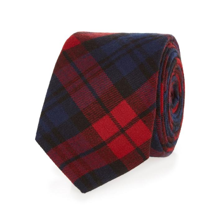 River Island Mensred Plaid Tie