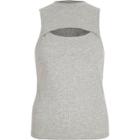 River Island Womens Ribbed Cut Out Front Tank Top