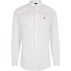 River Island Mens Big And Tall White Long Sleeve Oxford Shirt