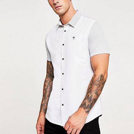 River Island Mens White Printed Maison Riviera Shirt