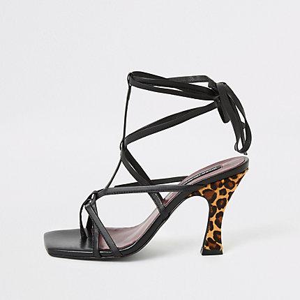 River Island Womens Leopard Print Strappy Sandal