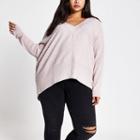River Island Womens Plus V Neck Ribbed Jumper