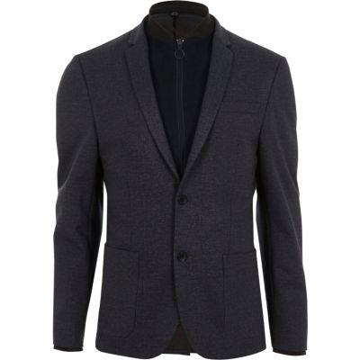 River Island Mens Quilted Insert Slim Fit Blazer
