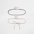 River Island Womens String And Rose Gold Chain Choker Set